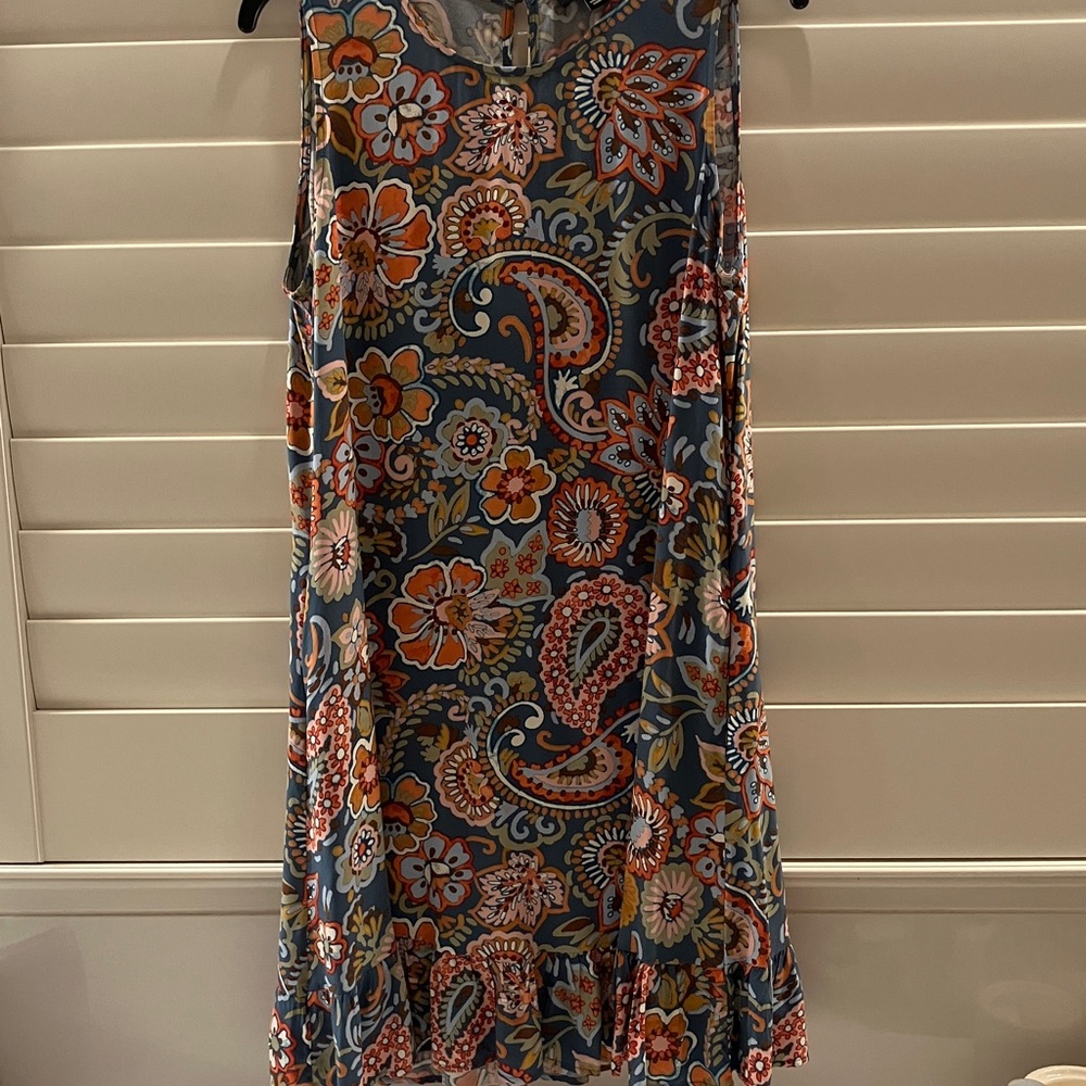 MSK Blue and Orange Floral Dress